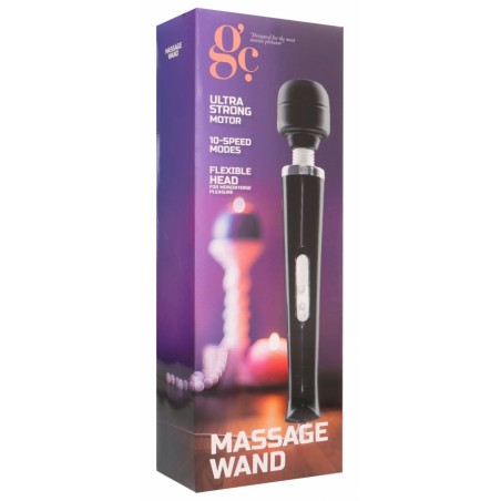Stimulateur clitoridien - Mega Wand - Tête Flexible - 32 cm / Ø 6 cm - Noir - GC