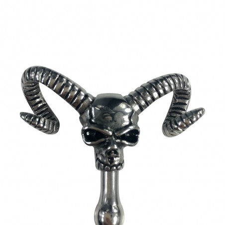 Tige A Urètre Annelée - Ox Head - Motif Tête De Mort - 14 cm / Ø 0.7cm - Fukrk