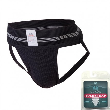 JockStrap - Fesses Nues - Original Waist 3 Band - Noir - A Large Ceinture - Tailles S / M / L / XL - MM Edition Jockstrap