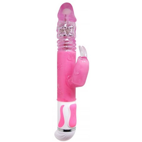 Rabbit Geant Multi Vibes - Va-Et-Vient - Rotatif - 28,5 Ø 3,8 cm - Rose - Baile