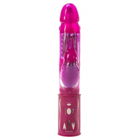 Rabbit Rotatif - Orgasmic - Jelly - 24 cm / Ø 4 cm - Rose - Dorcel
