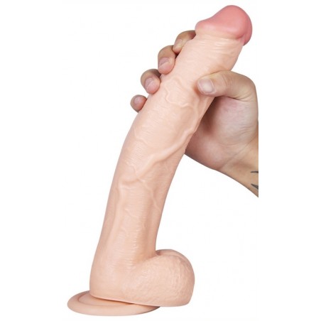 Gode Courbé XXL Enzo Chair - Ventouse Ou Harnais - Avec Testicules - Flexible Et Réaliste - 25 cm / Ø 5,3 cm - Generique