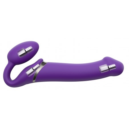 Gode Ceinture pour Femme Sans Harnais Violet - Télécommandé - Bendable Strap-on Me - Taille L - 15,8 cm / Ø 3,7 cm - Strap-On-Me