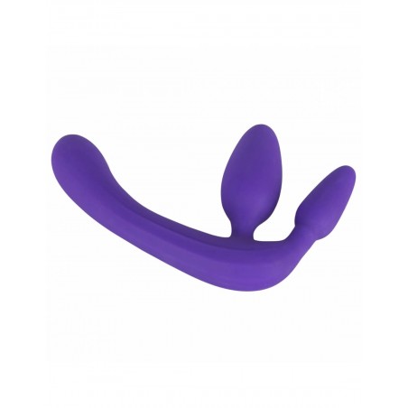 Gode Ceinture Femme Sans Harnais Violet - Triple Teaser - Stimulation Interne Vaginale / Anale - 15,5 cm / Ø 3,6 cm - You2Toys