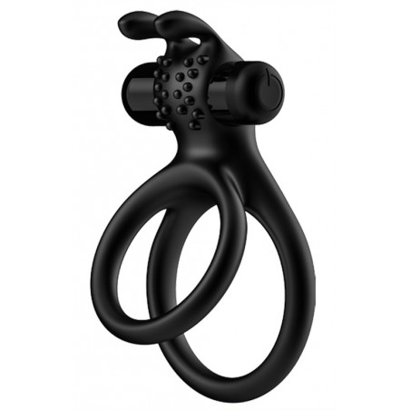Double Cockring - Traveler -  Silicone Noir - Ø 3 cm Et 3,7 cm Extensibles - Generique