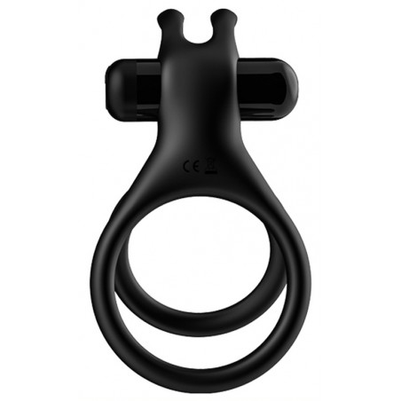 Double Cockring - Traveler -  Silicone Noir - Ø 3 cm Et 3,7 cm Extensibles - Generique