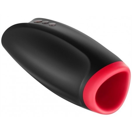 Masturbateur Automatique Vibrant - Antlia - Rechargeable - Waterproof - 13 cm / Ø 4 cm - Noir Et Rouge - Generique