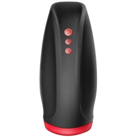Masturbateur Automatique Vibrant - Antlia - Rechargeable - Waterproof - 13 cm / Ø 4 cm - Noir Et Rouge - Generique