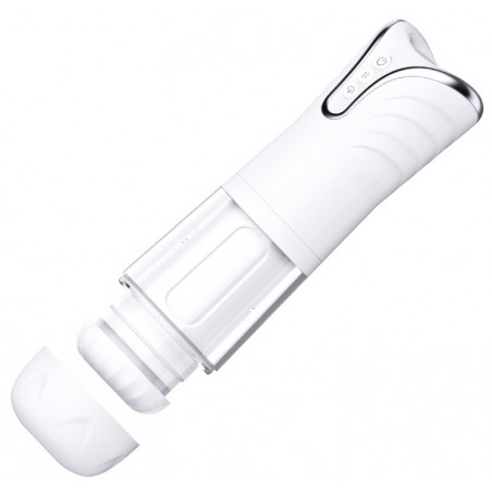 Masturbateur Automatique Vibrant - Wind Stretch - Rechargeable - Waterproof - 12 cm - Blanc - Generique