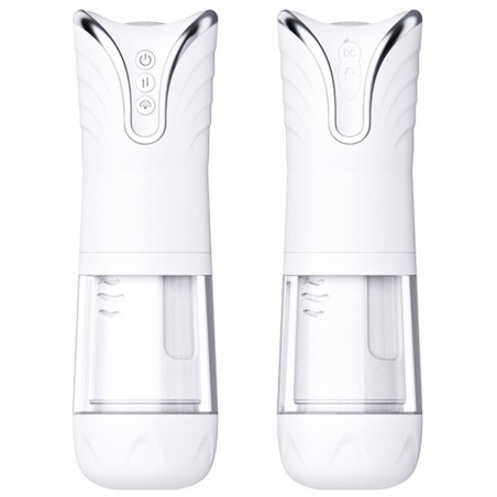 Masturbateur Automatique Vibrant - Wind Stretch - Rechargeable - Waterproof - 12 cm - Blanc - Generique