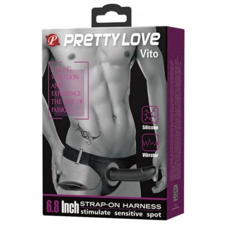 Gode ceinture vibrant Vito 17x4cm : Plaisir et puissance pour des moments intimes parfaits.