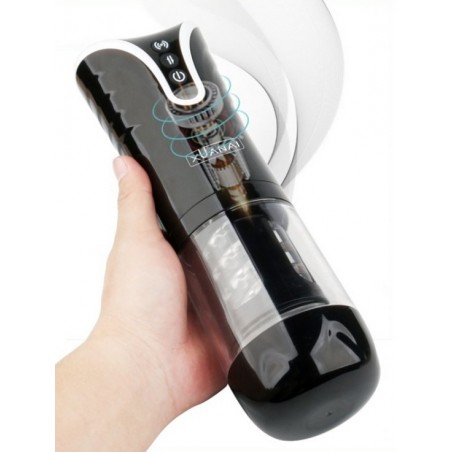Masturbateur Automatique - Va-Et-Vient - Wind 3 - Fonction Gémissements - Rechargeable - 24 cm / Ø 8 cm - Noir - Generique