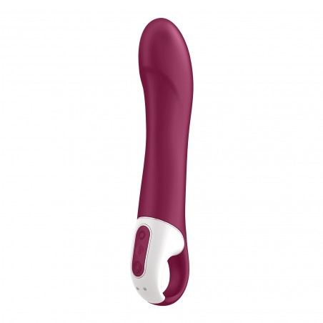 Vibromasseur - Big Heat - Chauffant - Connecté - Rechargeable - Waterproof - Bordeaux - 20,5 cm / Ø 4 cm - Satisfyer