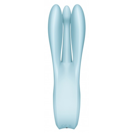 Stimulateur Clitoridien Threesome 1 - Bleu - Rechargeable - Waterproof - 14 cm / Ø 5 cm - Satisfyer