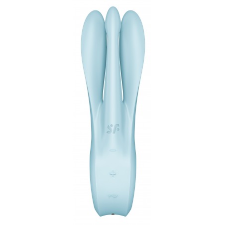 Stimulateur Clitoridien Threesome 1 - Bleu - Rechargeable - Waterproof - 14 cm / Ø 5 cm - Satisfyer