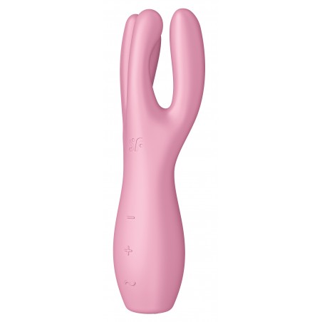 Stimulateur Clitoridien Threesome 3 - Rose - Rechargeable - Waterproof - 14 cm / Ø 5 cm - Satisfyer