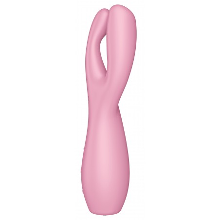 Stimulateur Clitoridien Threesome 3 - Rose - Rechargeable - Waterproof - 14 cm / Ø 5 cm - Satisfyer