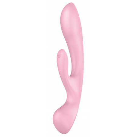 Rabbit Double Jeux Point G et Clitoridien Ou Wand - Triple Oh Rose - Waterproof - Rechargeable - 24 cm / Ø 4 cm - Satisfyer