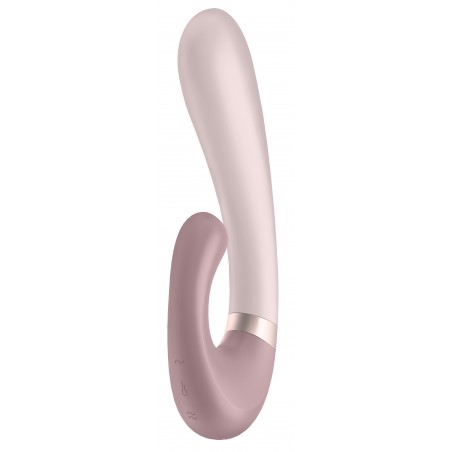 Rabbit Chauffant Heat Wave Arqué - Connecté - Rechargeable - Waterproof - 20 cm / Ø 4,2 cm - Rose / Or - Satisfyer