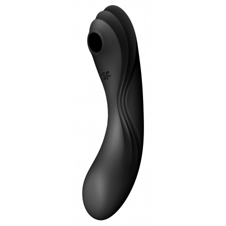 Vibromasseur Point G Ou Impulsions D'Air Clitoridien Curvy Trinity 4 Noir - USB - Waterproof - 17 cm / Ø 5 cm- Satisfyer