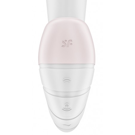 Rabbit - Supernova Blanc - Air Pulsé Et Vibrations - Rechargeable - Waterproof - 15 cm / Ø 3 cm - Satisfyer