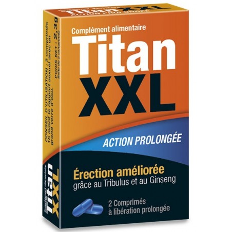 Titan XXL - Stimulant Erectile Pour Homme - Action Prolongée - 2 gélules - Labophyto