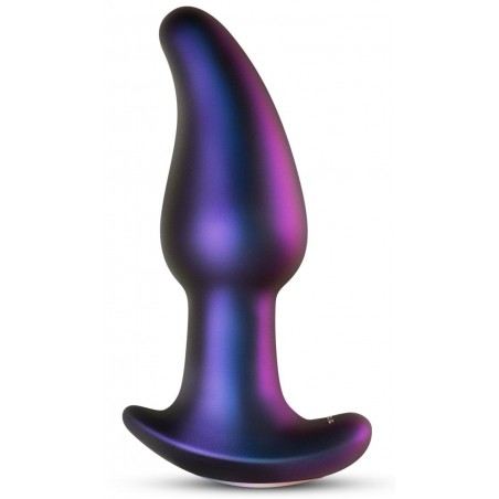 Plug Anal Courbé Asteroid A Billes Rotatives - Télécommandé - Waterproof - USB - 11 cm / Ø 4,3 cm - Violet Métallisé - Hueman