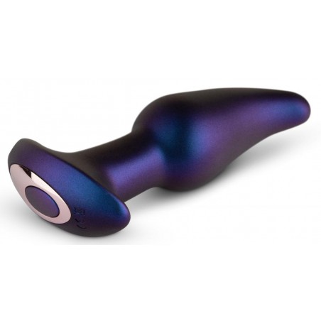 Plug Anal Courbé Asteroid A Billes Rotatives - Télécommandé - Waterproof - USB - 11 cm / Ø 4,3 cm - Violet Métallisé - Hueman