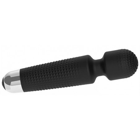 Stimulateur clitoridien Texturé - Wand Ashton - Noir - Waterproof - Rechargeable - 20,5 cm / Ø 4,2 cm - Generique
