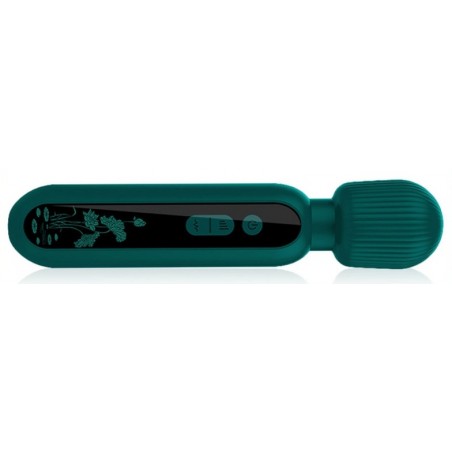 Stimulateur clitoridien Strié - Wand Forest - Vert - Waterproof - Rechargeable - 20 cm / Ø 4,2 cm - Generique