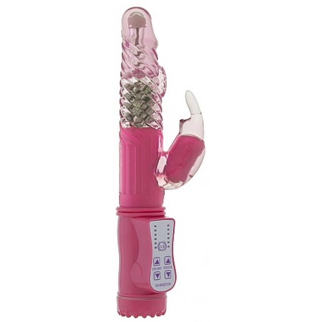 Vibro Rabbit Rotatif - Vibe Coin - 23cm - Rose