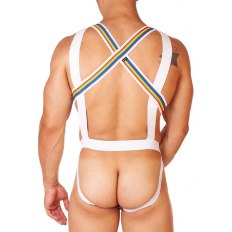 Body Harnais Pride Barcode Blanc - Extensible - Taille Unique - Barcode Berlin