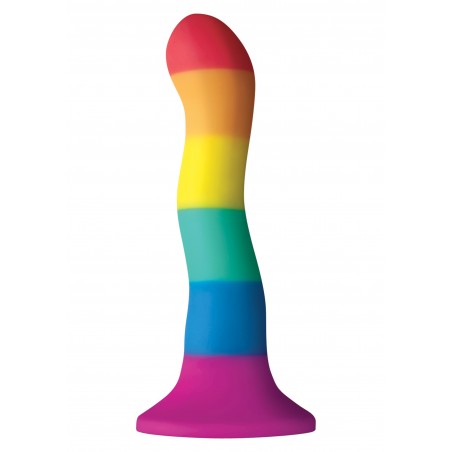 Gode A Ventouse Pride Rainbow - Dildo Ondulé - Couleur Arc-En-Ciel - 16 cm / Ø 3,8 cm - NS Novelties