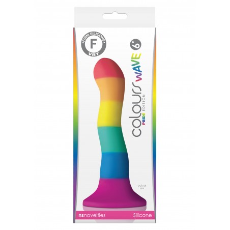 Gode A Ventouse Pride Rainbow - Dildo Ondulé - Couleur Arc-En-Ciel - 16 cm / Ø 3,8 cm - NS Novelties