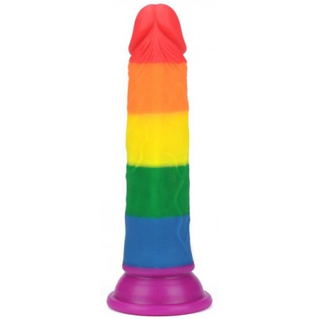 Gode A Ventouse Prider Rainbow - Gland Qui Se Décalotte - Dildo Couleur Arc-En-Ciel - 16 cm / Ø 3,8 cm - NS Novelties