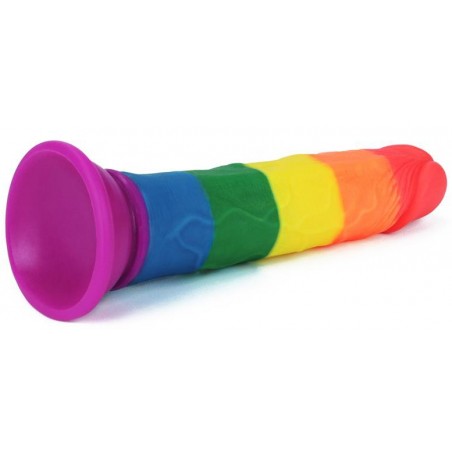 Gode A Ventouse Prider Rainbow - Gland Qui Se Décalotte - Dildo Couleur Arc-En-Ciel - 16 cm / Ø 3,8 cm - NS Novelties