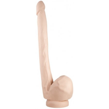Gode Ventouse Ou Harnais - Avec Testicules - Long Et Fin - Souple Et Réaliste - 24 cm / Ø 3,3 cm - Chair - Dildorama