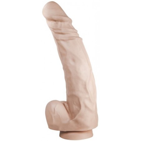 Gode XXL Ventouse Ou Harnais - Avec Testicules - Souple Et Réaliste - 26 cm / Ø 7 cm - Chair - Dildorama