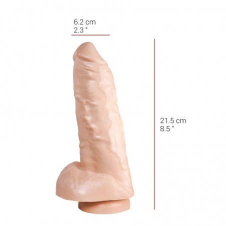 Gode Large - Ventouse Ou Harnais - Avec Testicules - Souple Et Réaliste - 16 cm / Ø 6,2 cm - Chair - Dildorama