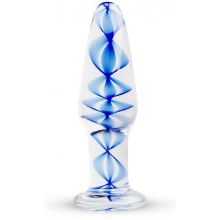 Plug Anal - Rosebud N° 23 - Verre Thermo Réactif - Chaud / Froid - Waterproof - Bleu - 10,5 cm / Ø 3,2 Cm - Gildo
