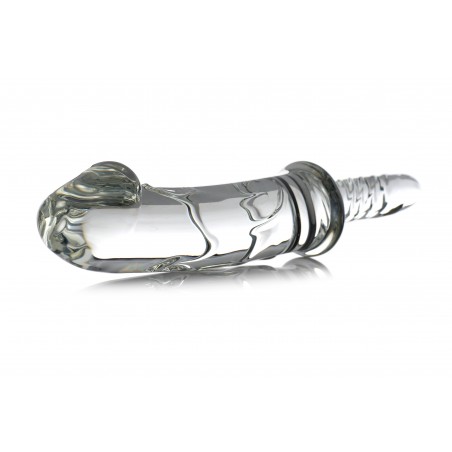 Gode Avec Poignée - Dildo Battle Rammer - Verre Thermo Réactif - Chaud / Froid - Waterproof - 20 cm / Ø 4,5 cm - Master Series