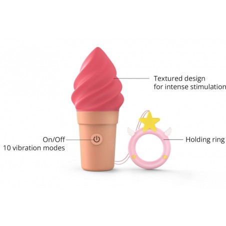 Stimulateur Clitoridien - Cand'Ice Raspberry Jolly Rouge - Waterproof - Rechargeable - 9,6 cm / Ø 4 cm - Love To Love