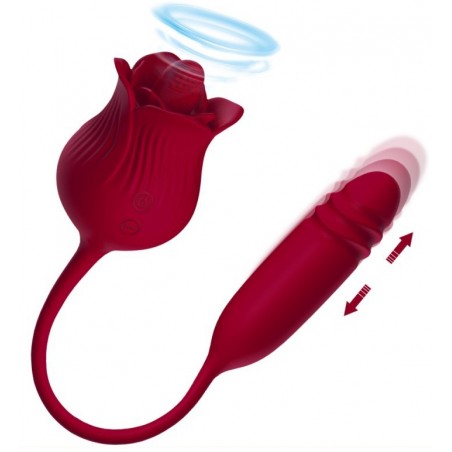 Stimulateur Clitoridien / Vibromasseur - Dwich Rouge - Langue Et Œuf Vibrant - USB - De 10 à 11,5 cm / Ø 3 cm - My Play Toys