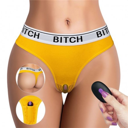 Culotte Vibrante Thong Vibe Panties Jaune - Télécommandée - Stimulateur Clitoridien - USB - Waterproof - S / M / L - Lovetoy