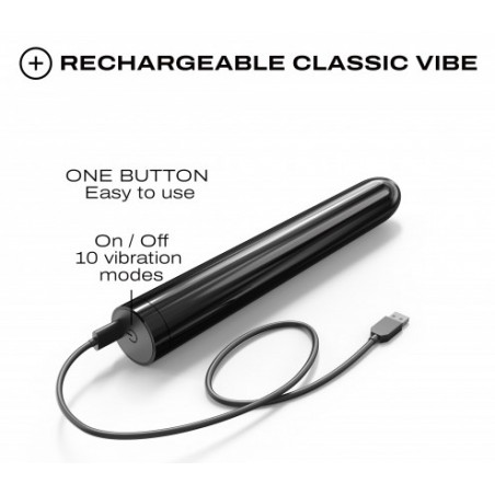 Stimulateur Clitoridien Ou Vaginal - Black Muse 2.0 - Rechargeable - 15 cm / Ø 2,3 cm - Noir - Dorcel