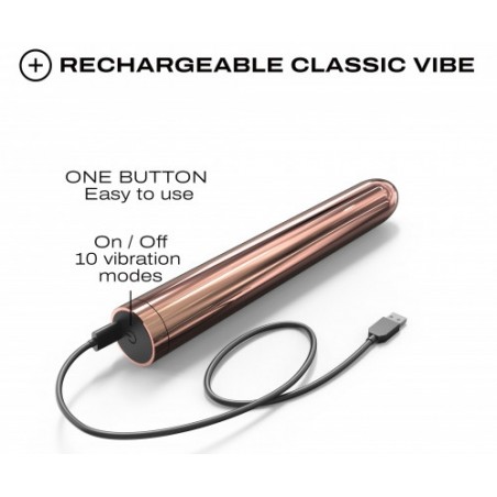 Stimulateur Clitoridien Ou Vaginal - Pink Lady 2.0 Doré - Rechargeable - 15 cm / Ø 2,3 cm - Dorcel