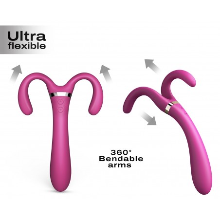 Vibromasseur pour Couple Multi Fonctions - Infinite Joy Rose - Massage Et Vibration - USB - Etanche - 13 cm / Ø 3,6 cm - Dorcel