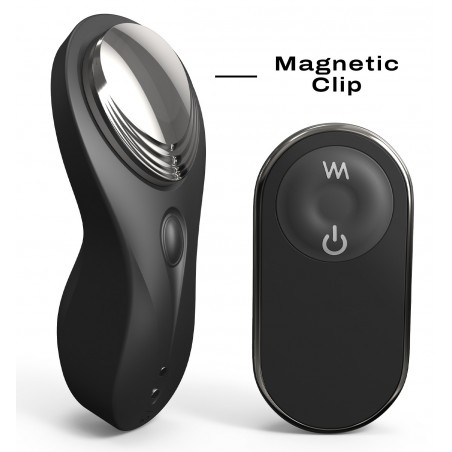 Stimulateur Clitoridien Télécommandé Discreet Vibe Noir - Clip Magnétique A Fixer - Waterproof - USB - 9,3 cm / 4 cm - Dorcel