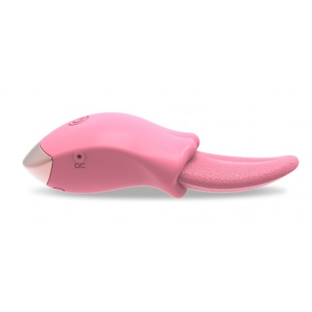 Stimulateur Clitoridien Avec Langue Vibrante - Sex Tongue Rose - Rechargeable - 12 m / 4 cm - Generique