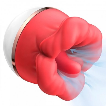 Stimulateur Avec Langue Vibrante et Aspirante - Big Mouth Rouge - Rechargeable - 8 cm / Ø 7 cm - My Play Toys